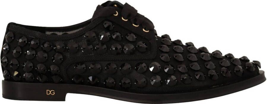 Dolce & Gabbana Studded Lace Up Formele Platte Schoenen Black Dames - Foto 1