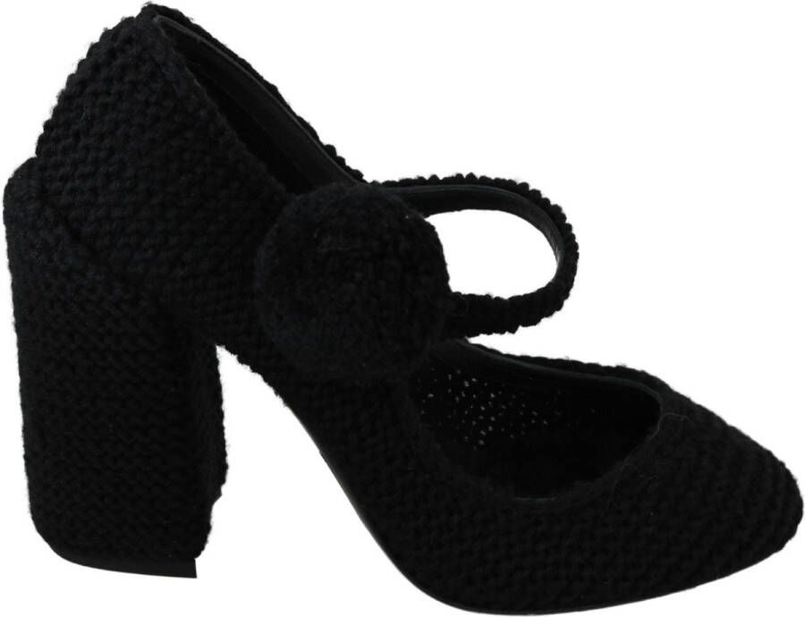 Dolce & Gabbana Zwarte Pom Blokhakken Mary Jane Schoenen Black Dames