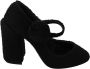 Dolce & Gabbana Zwarte Pom Blokhakken Mary Jane Schoenen Black Dames - Thumbnail 1