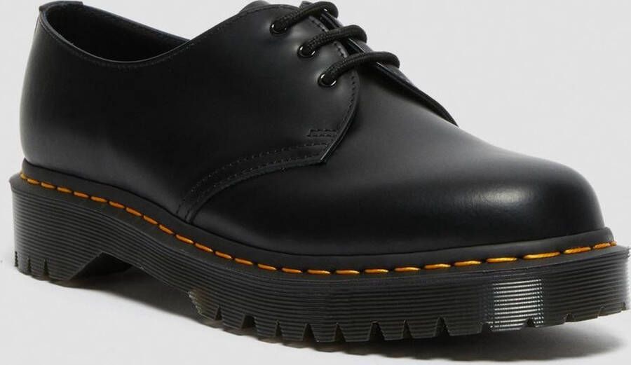 Dr. Martens 1461 Quad Smooth Leather Platform Schoenen Zwart Gepolijst Glad Black Dames