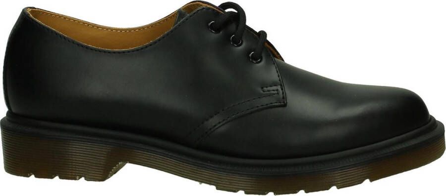 Dr. Martens 1461 Pw Veterschoen plat Dames Zwart Black Smooth