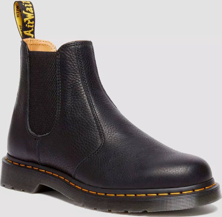 Dr. Martens Zwarte leren enkellaarzen met elastische sluiting Black Heren