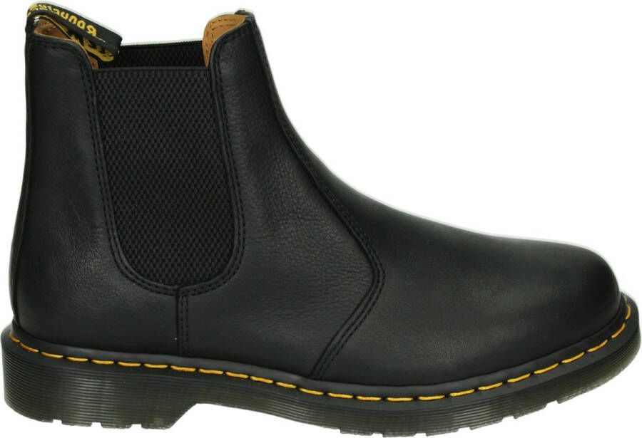 Dr. Martens Zwarte leren enkellaarzen met elastische sluiting Black Heren