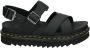 Dr. Martens DVOSS II BLACK HYDRO LEATHER Platte sandalenDames Sandalen Zwart - Thumbnail 1