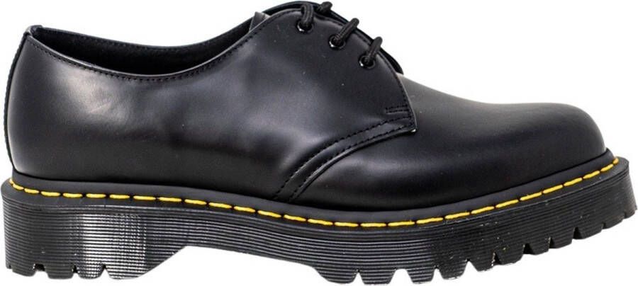 Dr. Martens 1461 Quad Smooth Leather Platform Schoenen Zwart Gepolijst Glad Black