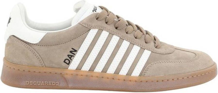 Dsquared2 Suède Leren Sneakers met Contrasterende Banden Gray Heren