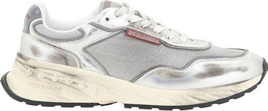 Dsquared2 Retro Vintage Panel Sneakers met Gestructureerde Zool White Heren