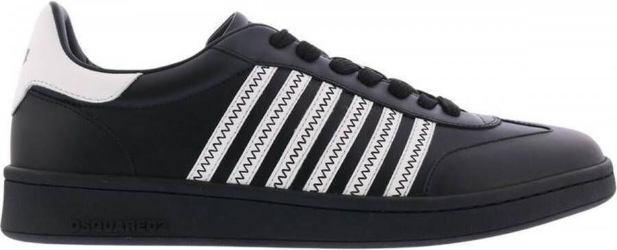 Dsquared2 Zig Zag Leren Sneakers Heren Black Heren