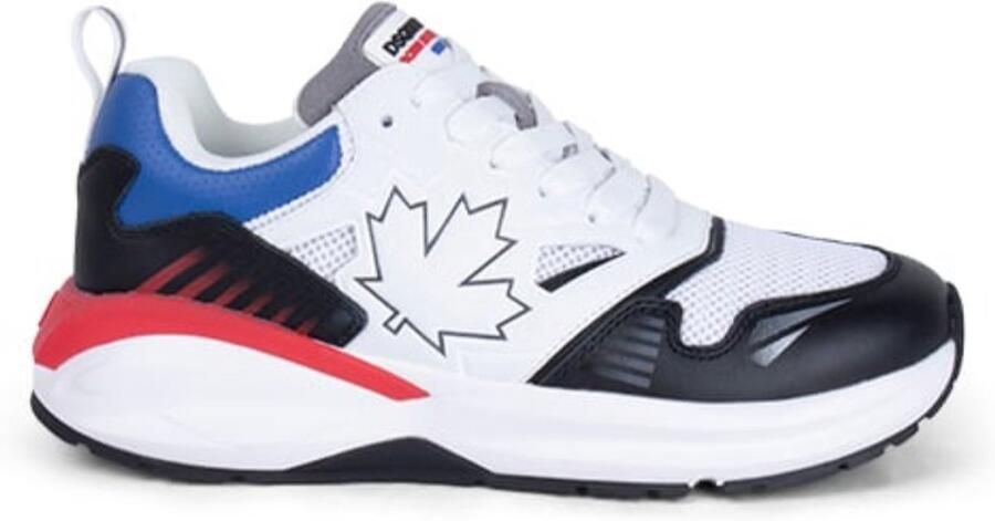 Dsquared2 Witte Zwarte Suède Sneaker met Legendarische Stijl Zwart Heren