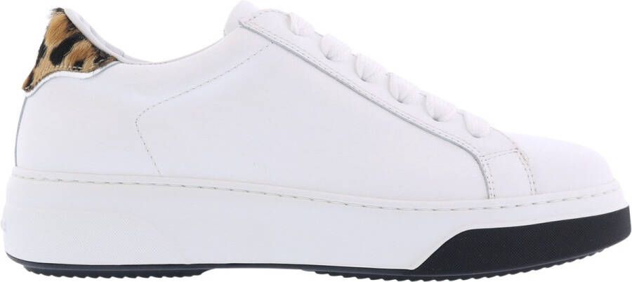 Dsquared2 Leren Lace-Up Low Top Sneakers White Dames