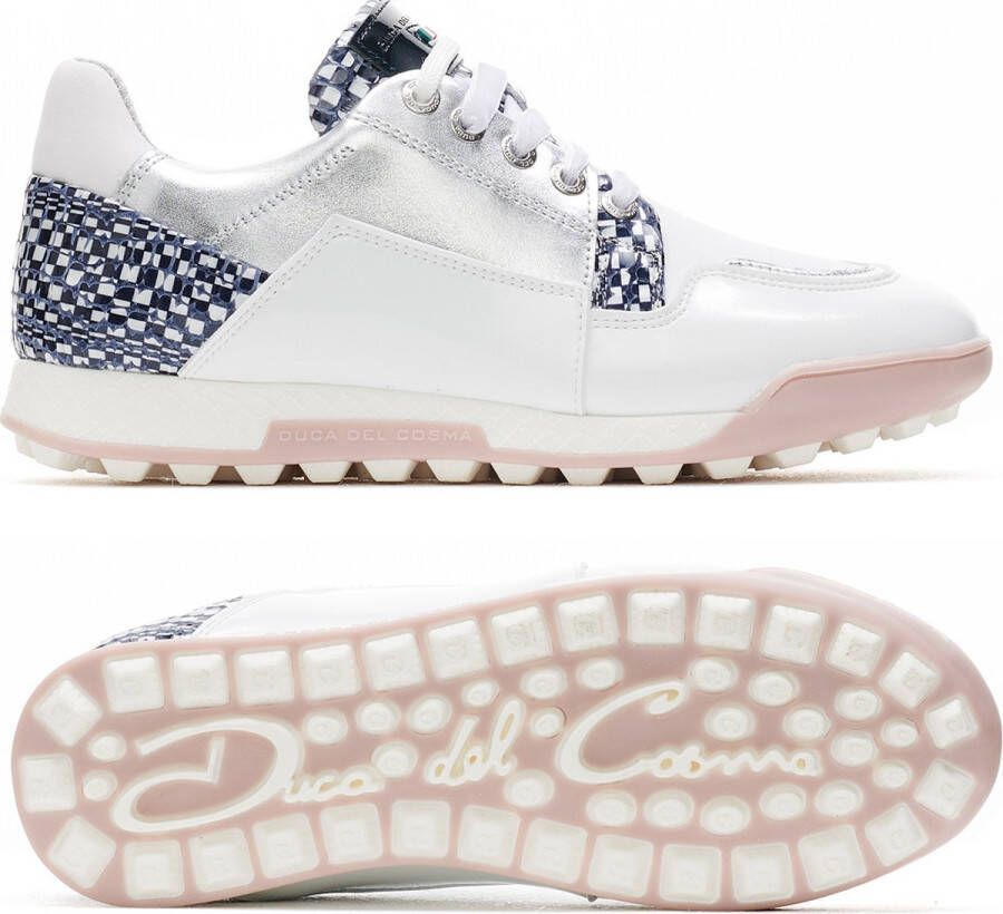 Duca del Cosma Vinci Dames golfschoen Wit-blauw-zilver