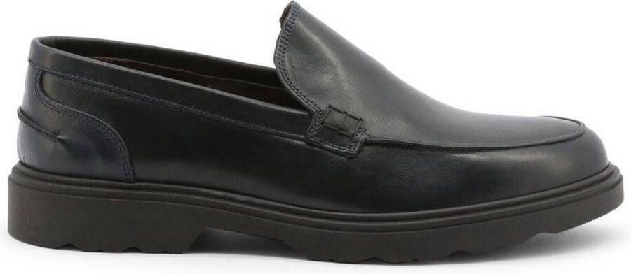 Duca di Morrone Leren Donkerblauwe Mocassins Blue Heren