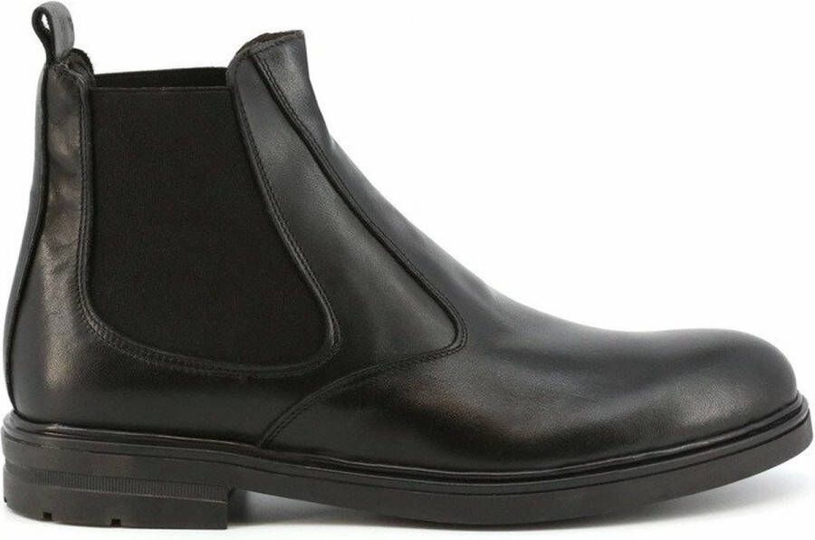 Duca di Morrone Zwarte leren herenlaarzen Herfst Winter Collectie Black Heren