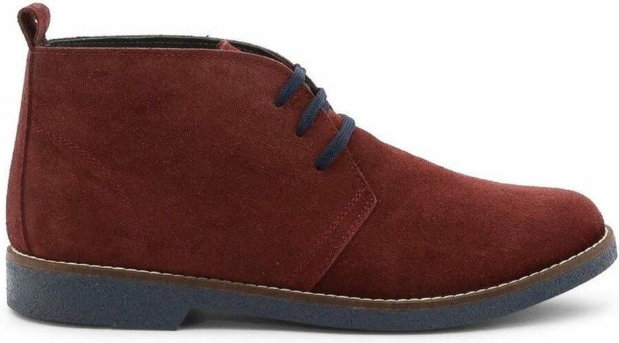 Duca di Morrone Suède Veterschoenen Bordeaux Red Heren