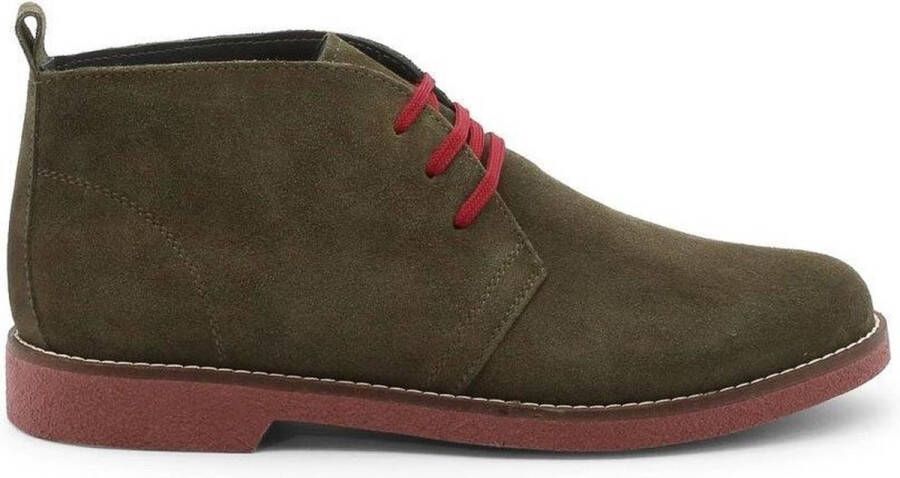 Duca di Morrone Groene Suède Veterschoenen Lente Zomer Green Heren