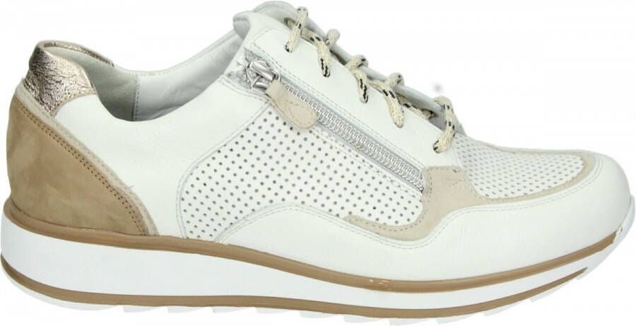 Durea Sneakers Dames Lage sneakers Damesschoenen Suède 6262 688 Wit combi