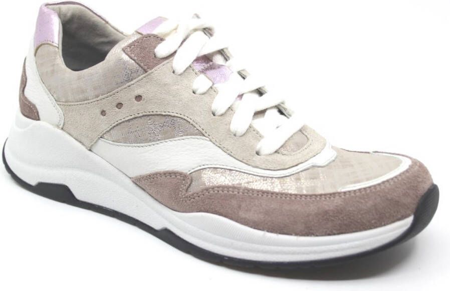 Durea 6267 682 0261 Beige combi sneakers wijdte E