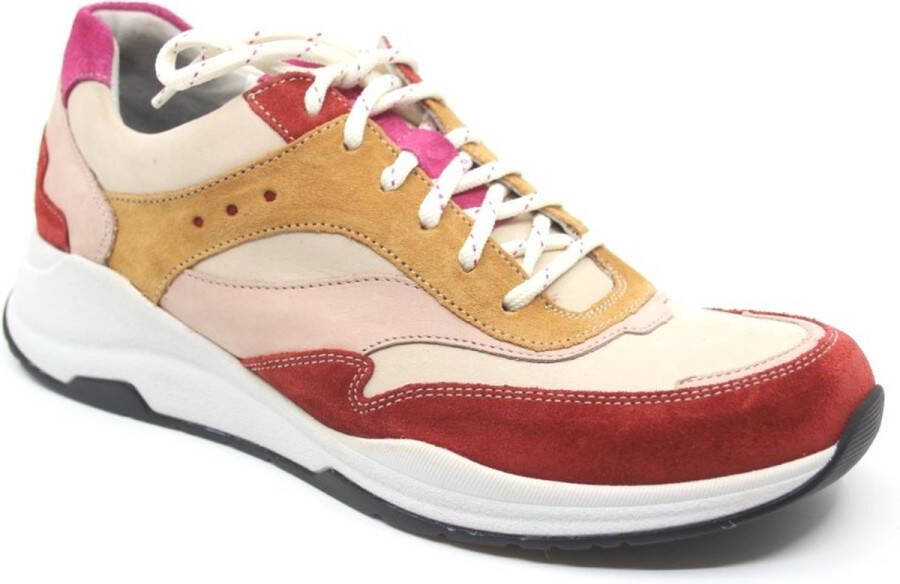 Durea 6267 682 0843 Rood combi sneaker wijdte E