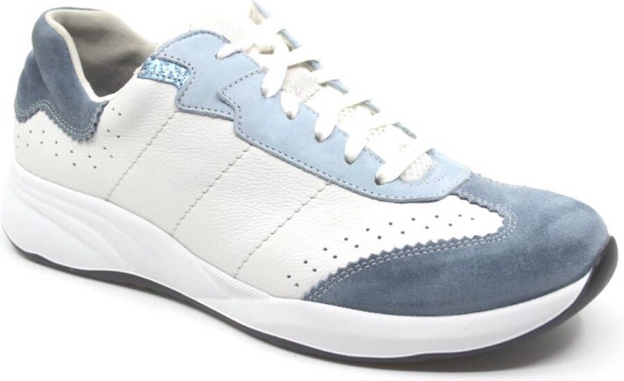 Durea 6289 604 0944 Blauw wit combi sneaker wijdte G