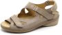 Durea 7258 K Volwassenen Platte sandalenDames Sandalen Wit beige - Thumbnail 1