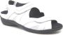 Durea 7390 216 8255 Witte dames sandalen met klittenband sluiting - Thumbnail 1