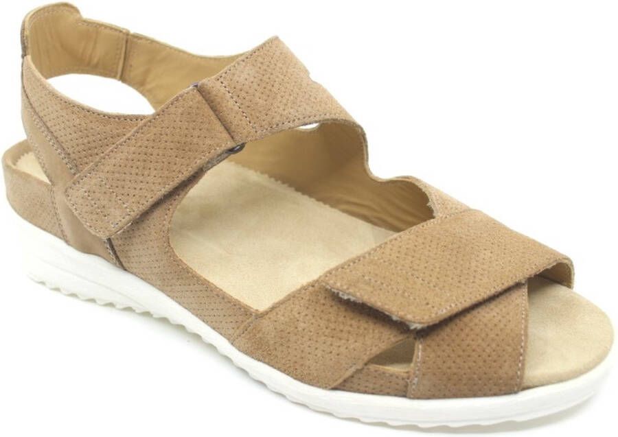 Durea 7410 218 0216 Cognacbruine sandalen wijdte H