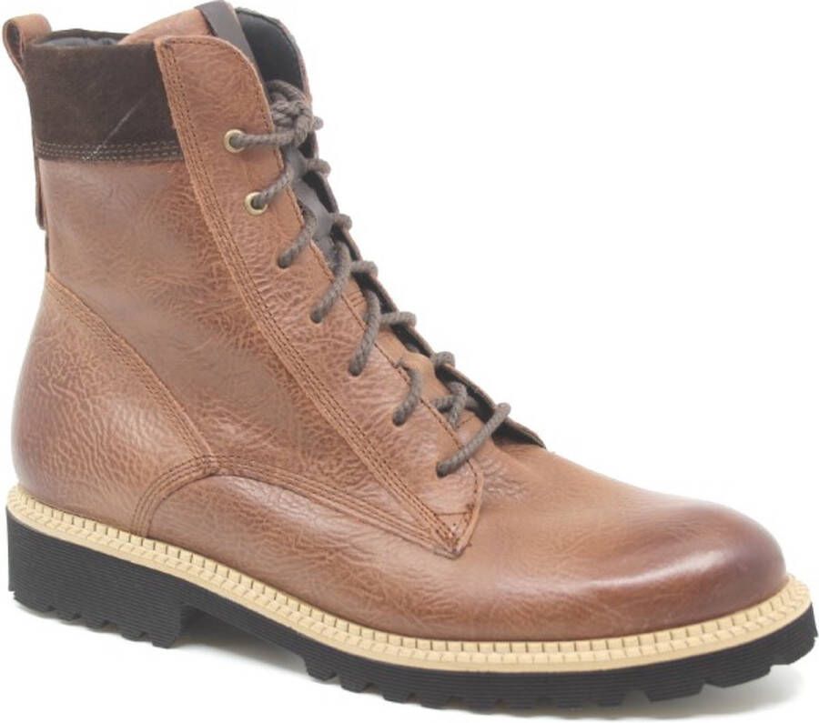 Durea 9741 184 9293 cognacbruine stoere veterboots wijdte G