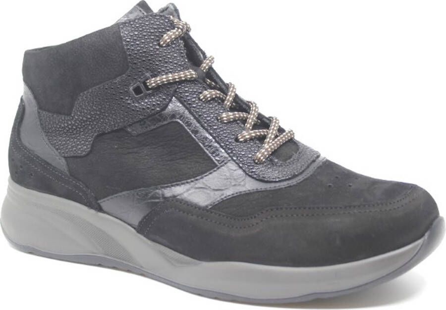 Durea 9778 608 0685 Zwarte halfhoge sneaker wijdte K