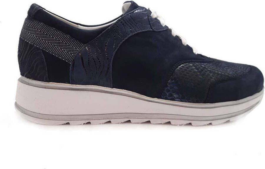 Durea 6225 685 9633 blauwe sneaker met stretch wijdte H