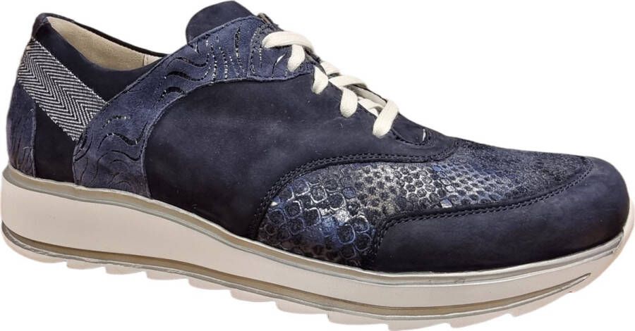 Durea 6225 685 9633 blauwe sneaker met stretch wijdte H