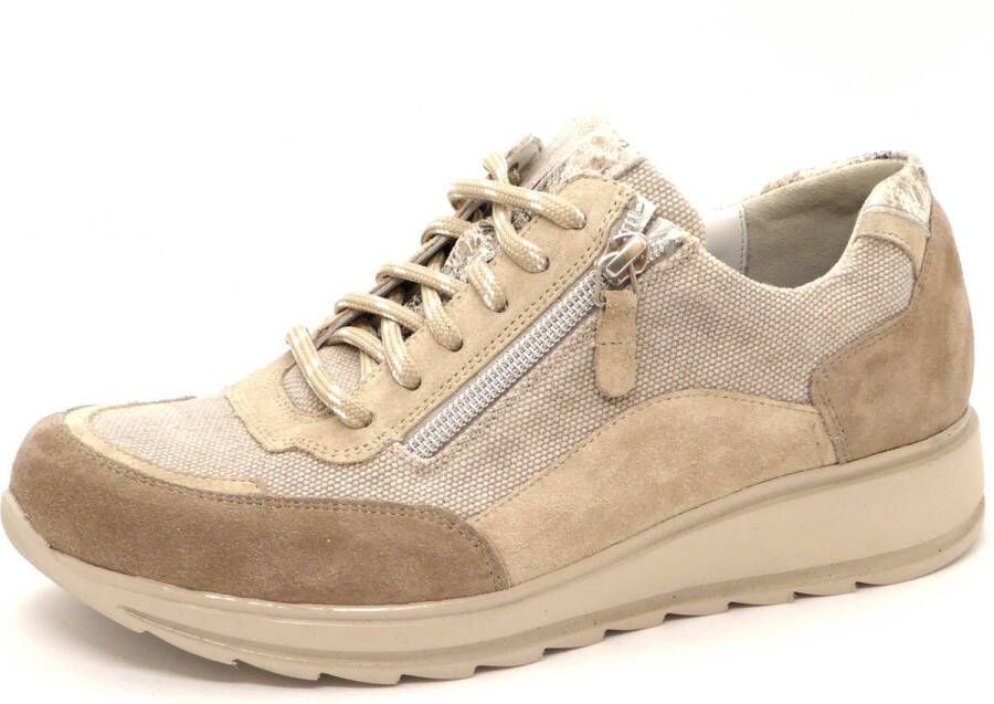 Durea Dames Sneaker 6263-685-0257 Beige Combi Wijdte H (37.5)