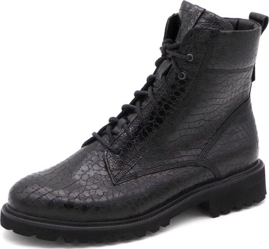 Durea Dames Veterboot 9722-188-1128 Zwart Wijdte K