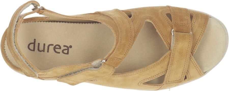 Durea sandalen wijdte H Uitneembaar voetbed 7419.218.1947 Cognac