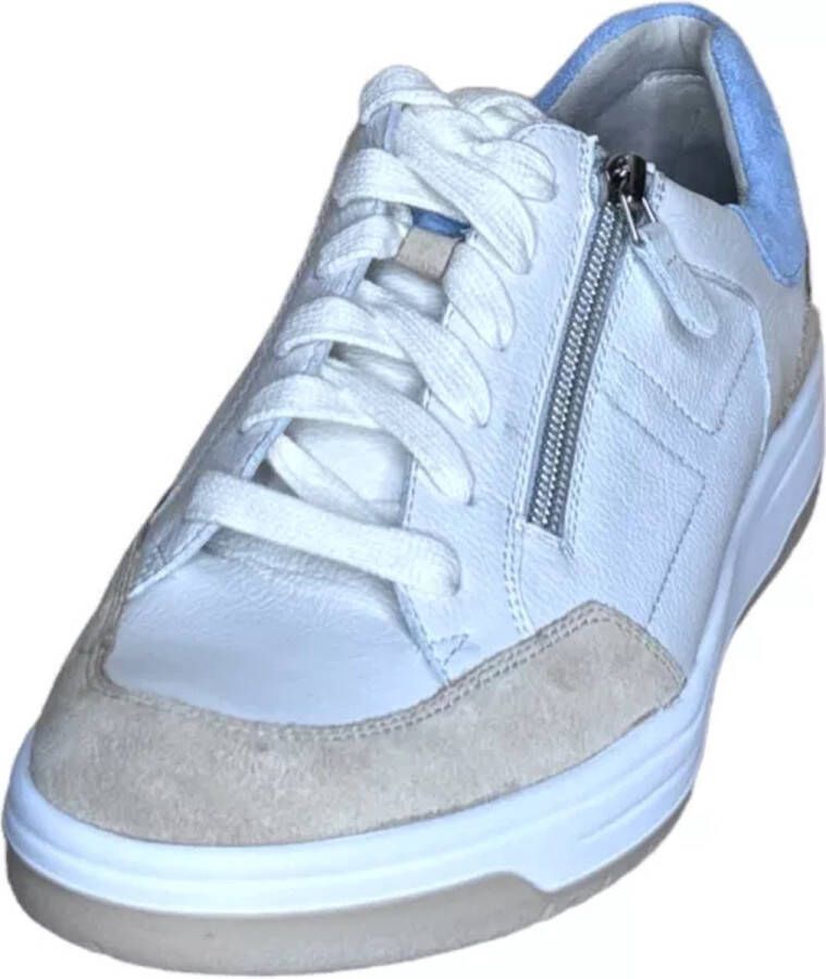 Durea Sneaker wit taupe blauw K Kleur Wit)