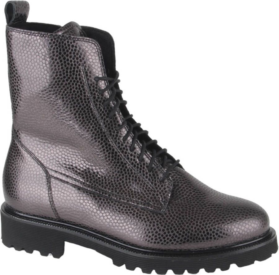 Durea Veterboot 9801 188 1207 Zwart Grijs Wijdte K