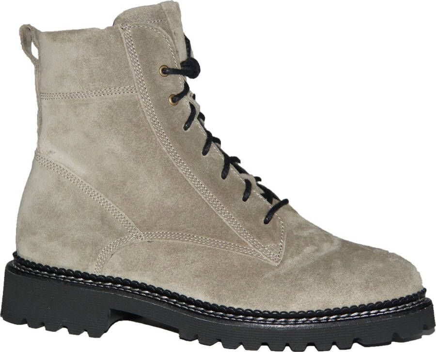 Durea Veterboots Dames Laarzen Damesschoenen Suède 9722 188 Beige (42 5)