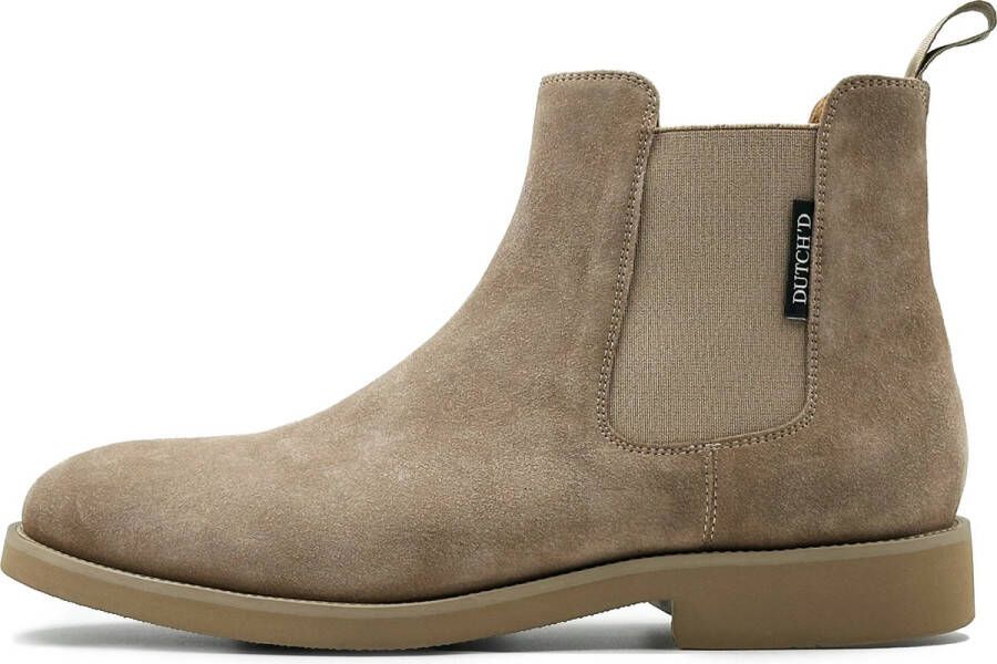 DUTCH'D Chelsea Boot Beige Luxe Suede Leer