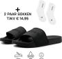 DUTCH'D Rubberen slipper + GRATIS 2 paar Sport Sokken t.w.v € 13 95 Sloffen Logo slides zwart anti slip badslippers Comfortabel Dubbele maten Nederlands merk unisex Slipper - Thumbnail 5