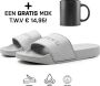 DUTCH'D Rubberen slipper + Gratis koffie thee mok TWV € 14 95 Tijdelijk! Grijs anti slip Comfortabel Dubbele maten unisex Heren Badslippers Slippers Badslippers - Thumbnail 2