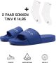 DUTCH'D Rubberen slipper + Gratis koffie thee mok TWV € 14 95 Tijdelijk! Blauw anti slip Comfortabel Dubbele maten unisex Heren Badslipper Slippers Badslippers - Thumbnail 1