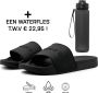 DUTCH'D Rubberen slipper + GRATIS 2 paar Sport Sokken t.w.v € 13 95 Sloffen Logo slides zwart anti slip badslippers Comfortabel Dubbele maten Nederlands merk unisex Slipper - Thumbnail 1