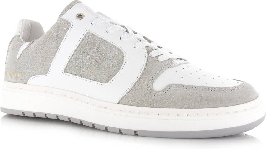 Dutch&apos;D Rune White Grey Wit Suede Lage sneakers