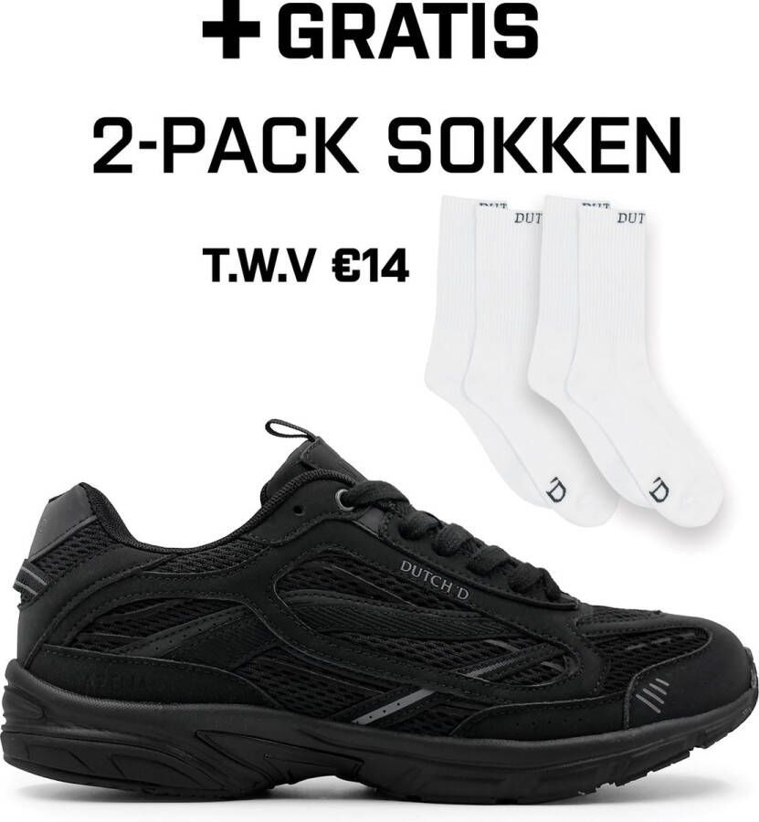 DUTCH'D Sneaker + Gratis 2 paar sokken Black Arena