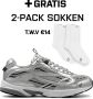 DUTCH'D Sneaker + Gratis 2 paar sokken Silver Arena - Thumbnail 4