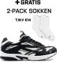 DUTCH'D Sneaker + Gratis 2 paar sokken White Black Arena - Thumbnail 1