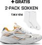 DUTCH'D Sneaker + Gratis 2 paar sokken White Orange Arena - Thumbnail 2