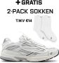 DUTCH'D Sneaker + Gratis 2 paar sokken White Silver Arena - Thumbnail 2