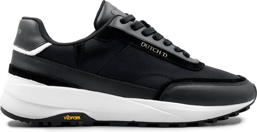 DUTCH'D Sneaker Zwart Wit Luxe Sportief Leer Eclipse