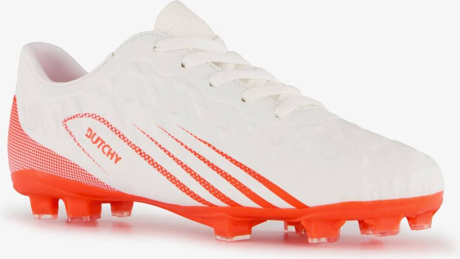 Dutchy kinder voetbalschoenen FG wit oranje Uitneembare zool