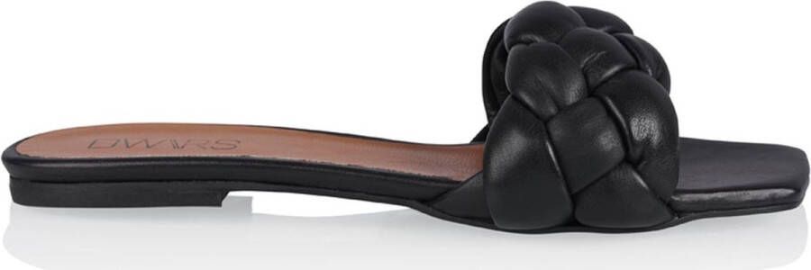 Dwrs Bolivia leer Slippers | Black Zwart Dames